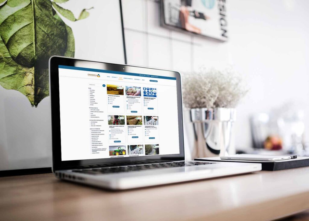 DINAMICA: sito web e comunicazione social 4 Utilizzo di filtri per la selezione dei corsi